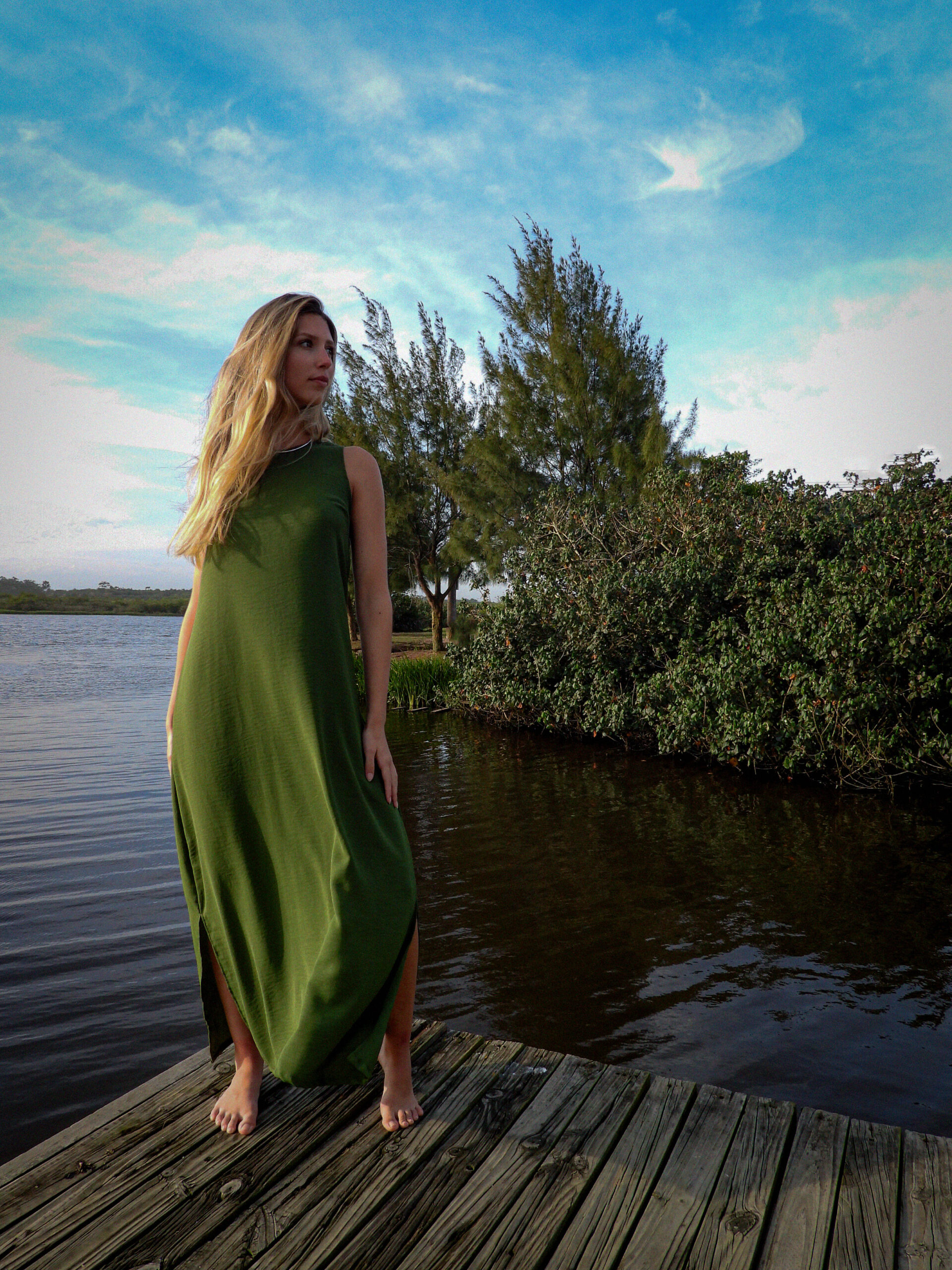 Vestido Liso Verde