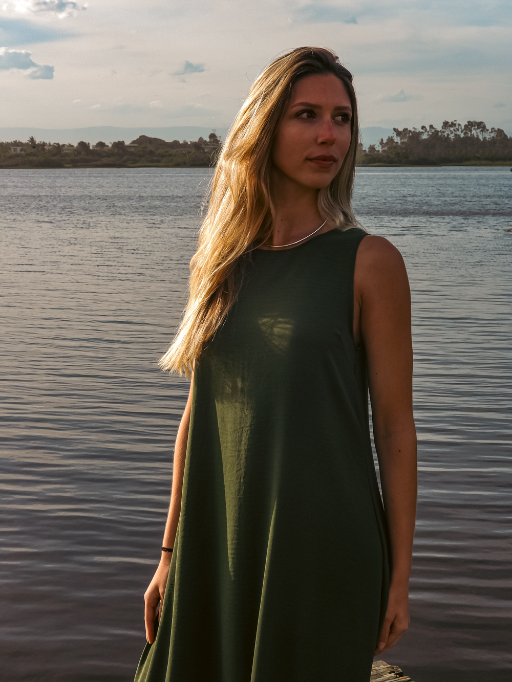Vestido Liso Verde