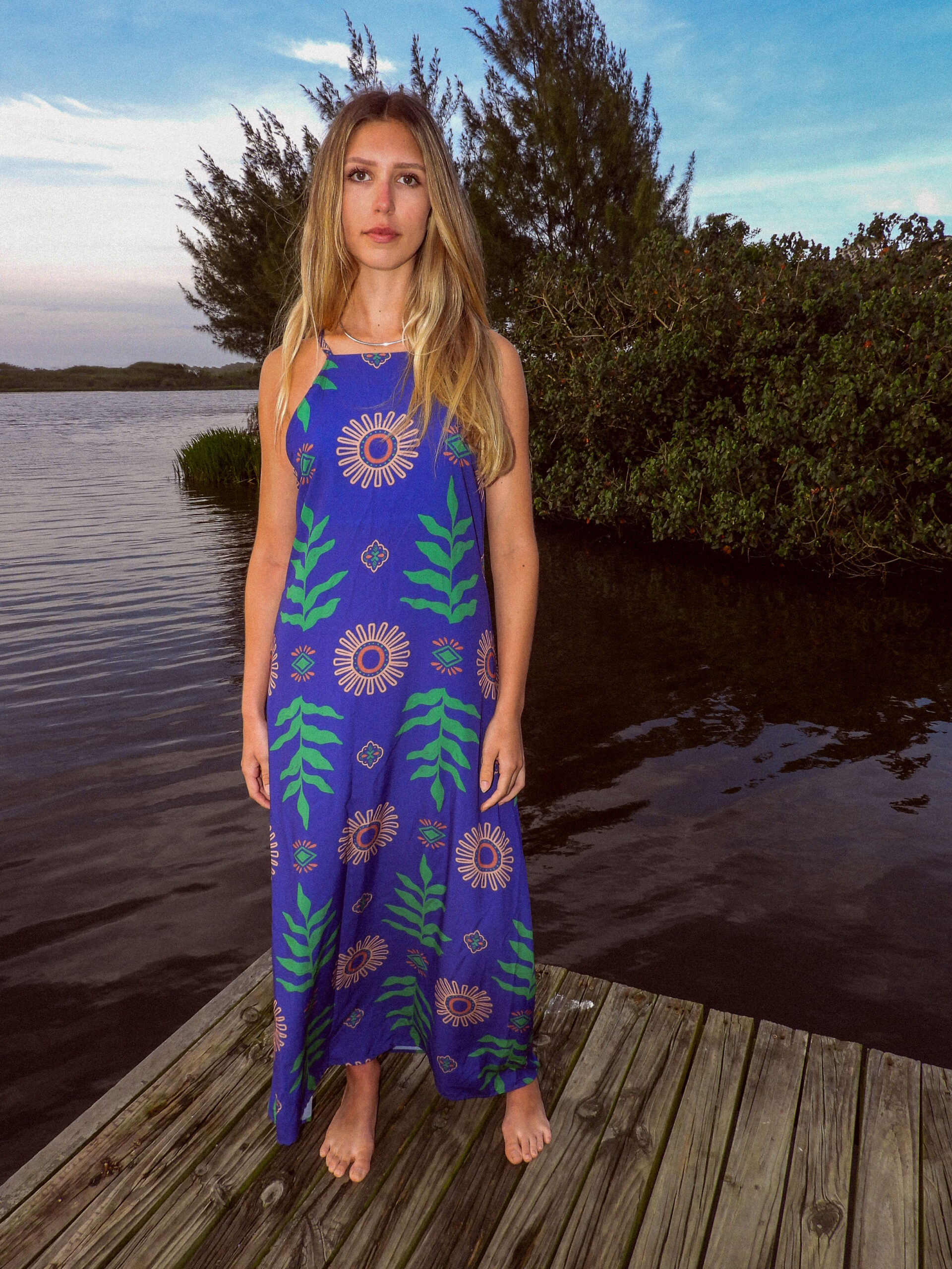 Vestido Azul Jardim