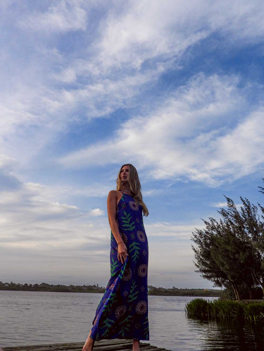 Vestido Azul Jardim