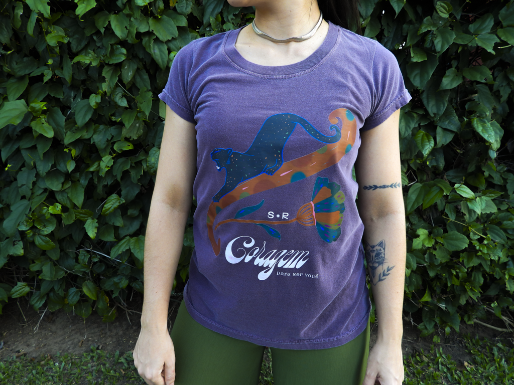 Babylook Estampada "Coragem"