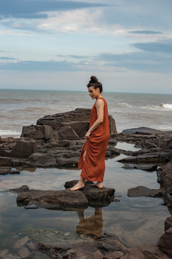 Vestido Liso Terracota